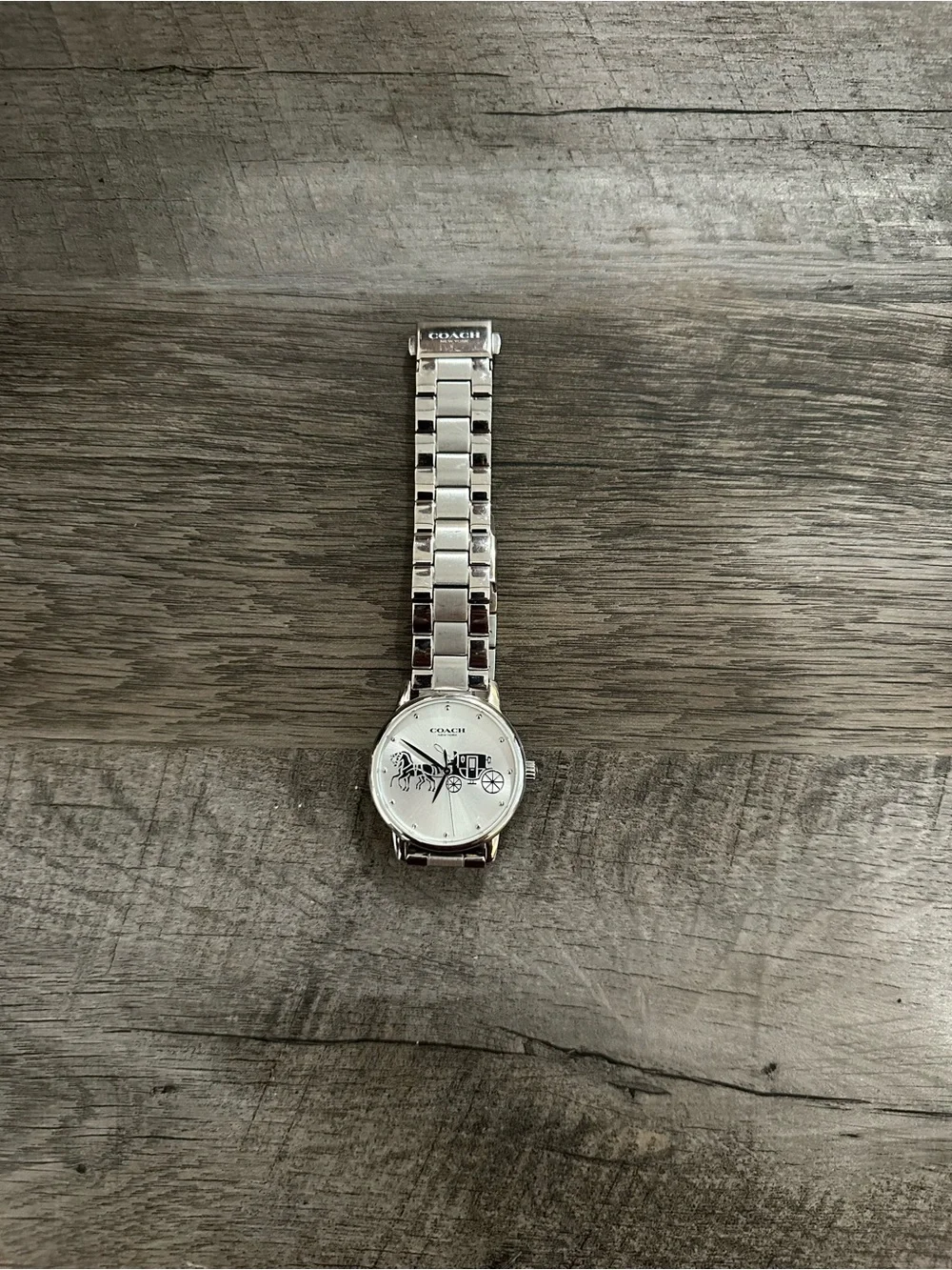 Coach Silver-tone Horse & Carriage Bracelet Watch